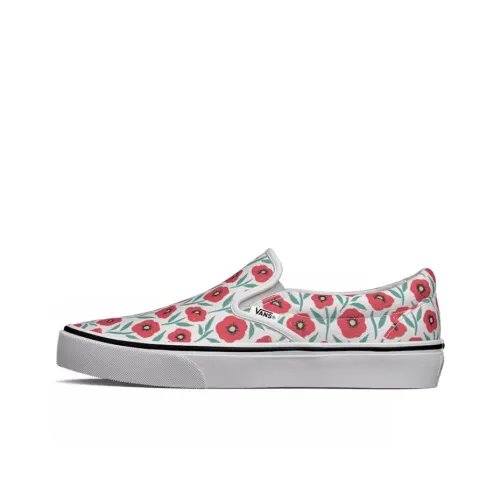 Vans Slip On Flowers Классический Износостойкий И Легкий Низкие Кроссовки для скейтбординга Унисекс Белый