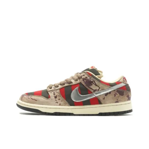 Nike Dunk SB Freddy Krueger Slip-resistant Abrasion-resistant Lightweight Low-Top Skateboard Shoes Men's Gray Red Найк Dunk SB Фредди Крюгер Противоскользящие Устойчивые к истиранию Легкие Низкие Кроссовки для скейтбординга Мужские Серый Красный