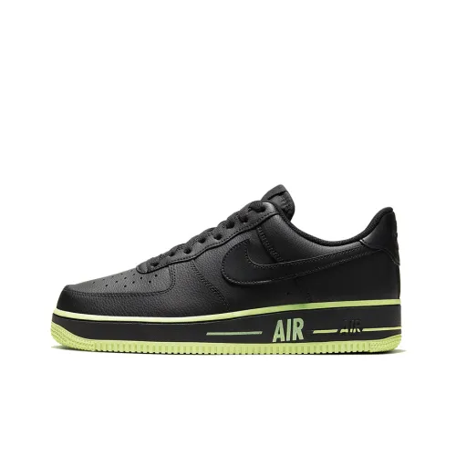 Nike Air FORCE 1 Low Top Скейтборд Кроссовки Унисекс Черный Зеленый