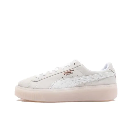 PUMA Suede Platform PLARFRM Low Топ Кроссовки для скейтбординга Женские Белые