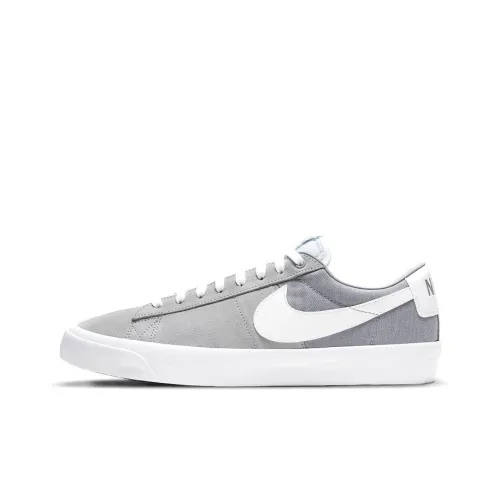 Nike Blazer Pro GT Slip-resistant Abrasion-resistant Shock Absorbers Low Top Skateboard Shoes Unisex Gray White Найк Блэйзер Про GT Противоскользящие Устойчивые к износу Амортизаторы Низкие Кроссовки для скейтбординга Унисекс Серый Белый