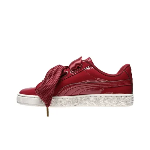 PUMA Basket Heart Нескользящий Легкий Низкий Топ Скейтборд Кроссовки Женские Красные