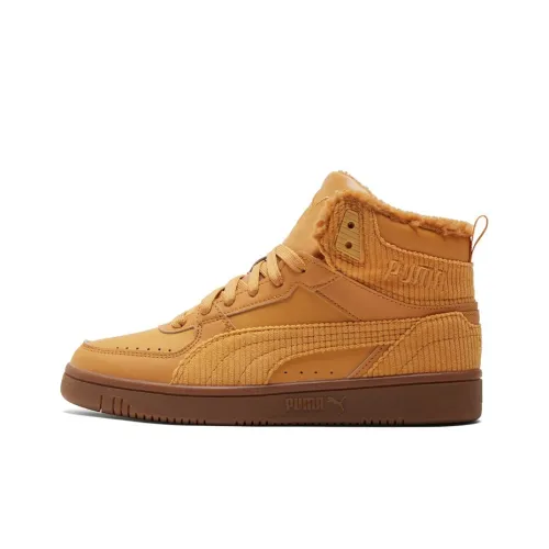 PUMA Rebound v6 Joy Fur Corduroy High Top Скейтборд Кроссовки Unisex Wheat
