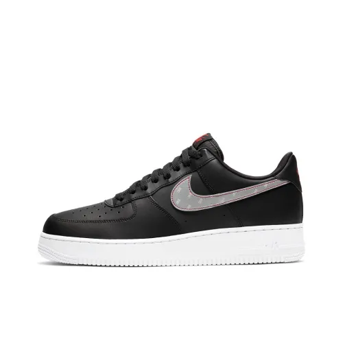 Nike Air Force 1 3M Черный Slip-resistant Abrasion-resistant Shock Absorbers Low Top Скейтбординг Кроссовки Мужские Черные