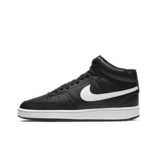 Nike Court Vision Mid Покрытие MID Топ Скейтборд Кроссовки Женские Черный Белый