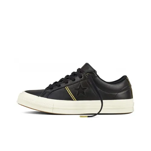 Конверс ONE STAR Anti-slip Легкий Низкий Топ Скейтборд Кроссовки Унисекс Черный