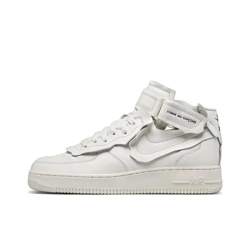 CDG x Nike Air FORCE 1 Покрытие Slip-resistant и Abrasion-resistant MID Топ Скейтборд Кроссовки Мужской Белый