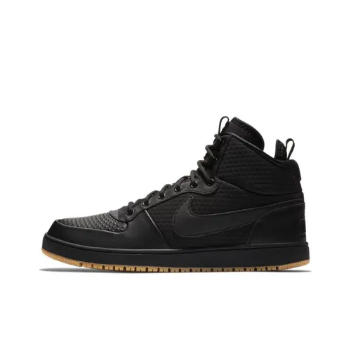 Nike EBERNON MID SE Slip-resistant Abrasion-resistant MID Top Skateboard Shoes Men's Black Найк EBERNON MID SE Противоскользящие Устойчивые к истиранию MID Топ Скейтборд Кроссовки Мужские Черные
