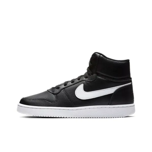 Nike EBERNON MID Топ Скейтборд Кроссовки Женские Черный Белый