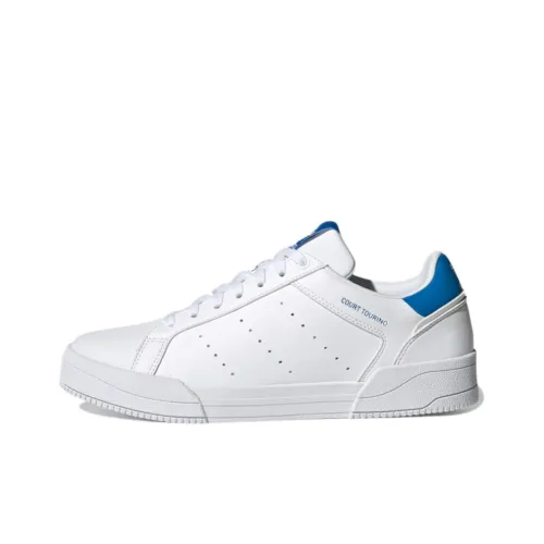 Adidas Originals Court Tourino Slip-Resistant Low Top Скейтборд Кроссовки Унисекс Белый Синий