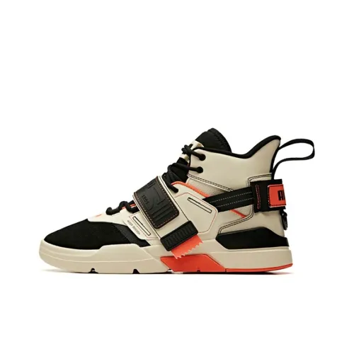 ANTA Life Collection Устойчивые к истиранию Высокие Кроссовки для скейтбординга Мужские Черные и Оранжевые