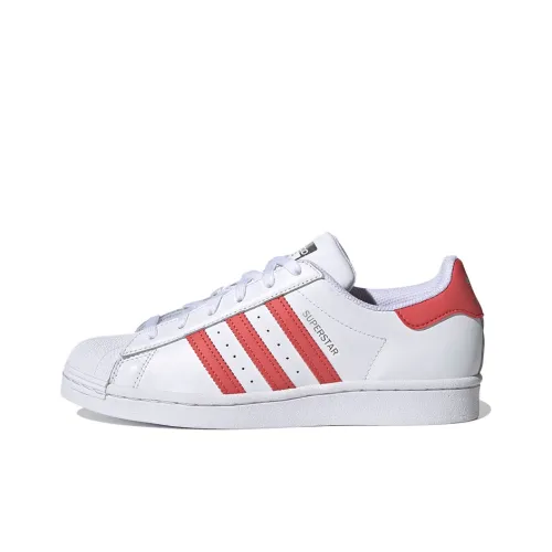 Adidas Originals Superstar Low Топ Кроссовки для скейтбординга Женские Белые Розовые Красные