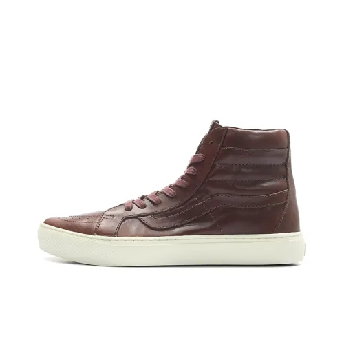 Horween Leather x Vans SK8 High Top Скейтборд Кроссовки Унисекс Коричневый Белый