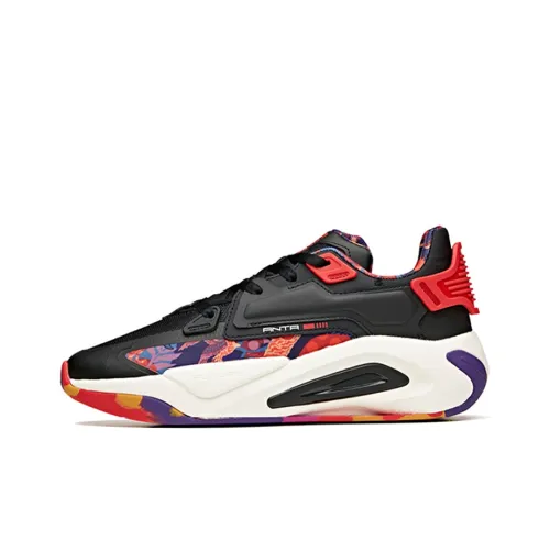 ANTA Life Collection Супер Центральная часть Slip-он Устойчивый к истиранию Низкий Топ Скейтбординг Кроссовки Мужские Черный Красный