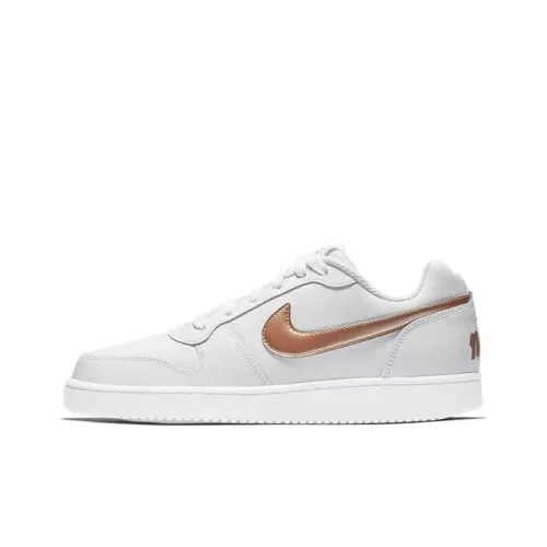 Nike EBERNON Low Покрытие Slip-Resistant Низкий Топ Скейтборд Кроссовки Женские Белые Золотые