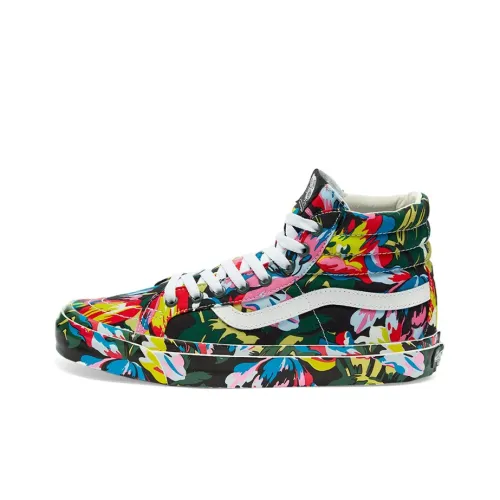KENZO x VANS SK8 High Скейтборд Кроссовки Унисекс Желтый Зеленый Цветочный