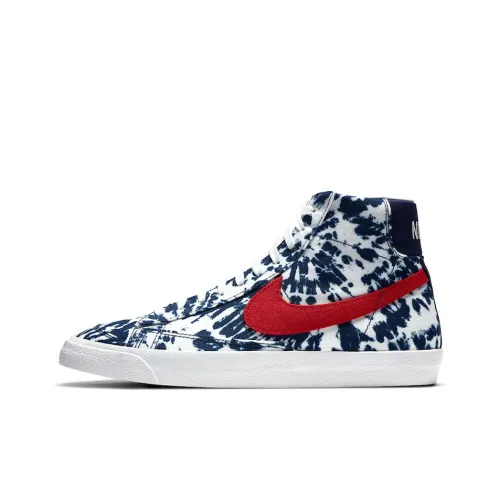 Nike Blazer 'Tie Dye' Tie Dye Покрытие Slip-resistant MID Топ Скейтборд Кроссовки Мужской Синий