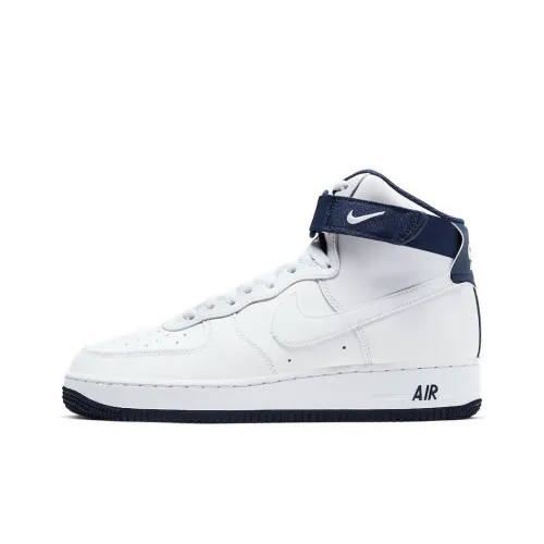 Nike Air FORCE 1 Белый Regency Фиолетовый Покрытие Противоскользящие Высокие Кроссовки для скейтбординга Унисекс Белый Синий