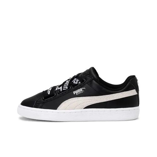 PUMA Basket Slip-Resistant Abrasion-Resistant Легкие Низкие Кроссовки для Скейтбординга Женские Черные