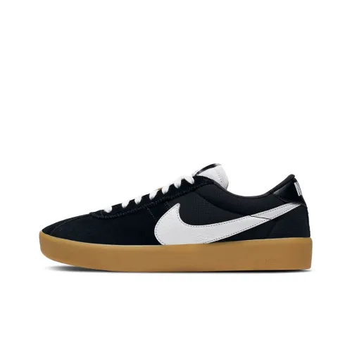 Nike SB Bruin React Slip-on Устойчивые к истиранию Низкий топ Скейтборд Кроссовки Унисекс Белый Черный