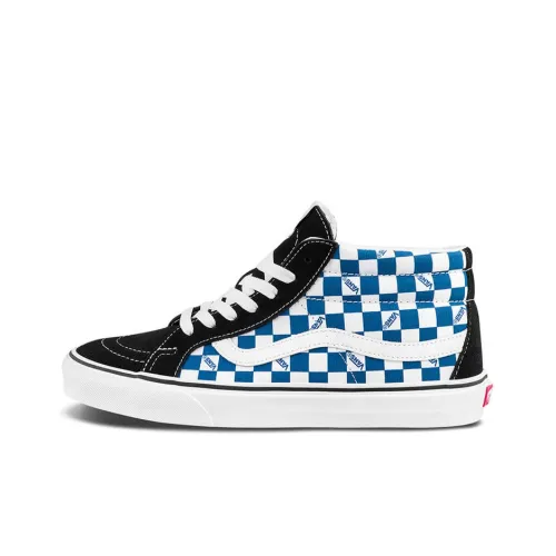 Vans SK8 Устойчивый к истиранию Легкий Дышащий MID Скейтборд Кроссовки Unisex Синий Белый