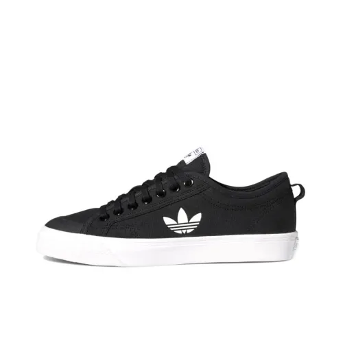 Adidas Originals Nizza Trefoil Slip-resistant Abrasion-resistant Low Top Skateboard Shoes Unisex Black White Adidas Originals Nizza Trefoil Slip-resistant Abrasion-resistant Низкие Скейтборд Кроссовки Унисекс Черный Белый