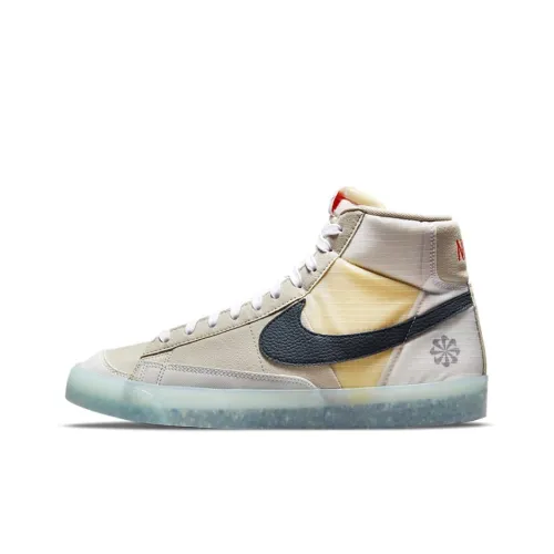Nike Blazer '77 'Move To ZERO' MID Топ Скейтборд Кроссовки Мужские Бежевый Желтый Синий