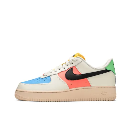 Nike Air Force 1 Парус MULTI Противоскользящие амортизаторы Низкий топ Скейтбординг Кроссовки Женские Белый Синий Розовый