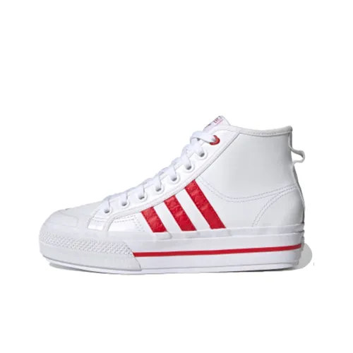 Adidas Originals NIZZA PLATFORM MID Дышащие Высокие Кроссовки для скейтбординга Женские Белые Красные