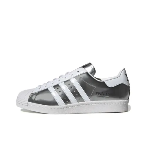 PRADA x adidas originals SUPERSTAR Low Top Скейтборд Кроссовки Unisex Белый Серебряный Выпуск 2020