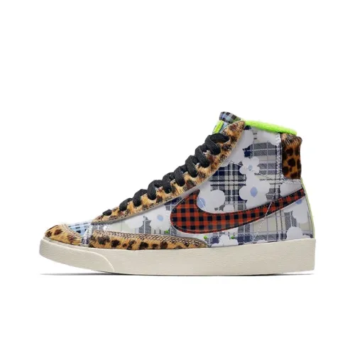 Nike Blazer 77 Non Slip Легкий MID Скейтбординг Кроссовки Унисекс Синий Белый Желтый
