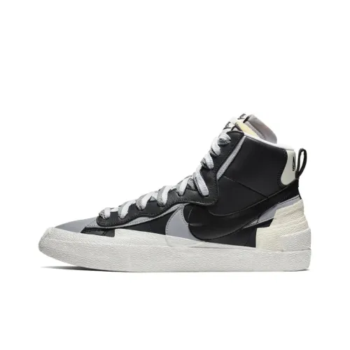 Sacai совместный бренд x Nike Blazer Mid Топ Скейтборд Кроссовки Унисекс Черный Белый