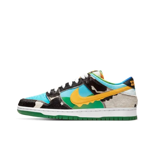 Ben Jerry's x Nike Dunk SB Pro QS 'Chunky Dunky' Низкие Скейтбординг Кроссовки Унисекс Синий Желтый