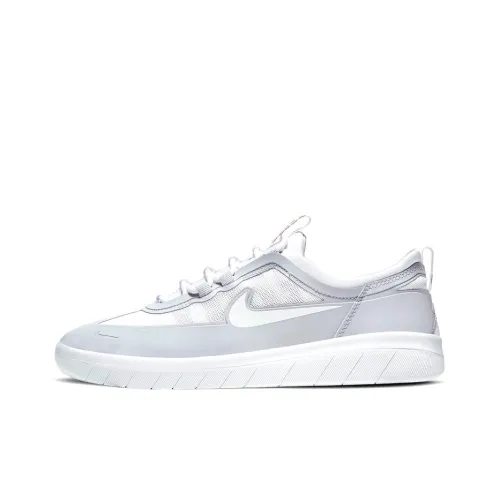 Nike SB Nyjah Free 2 Покрытие Slip-Resistant Низкие Кроссовки для Скейтбординга Унисекс Серый Белый