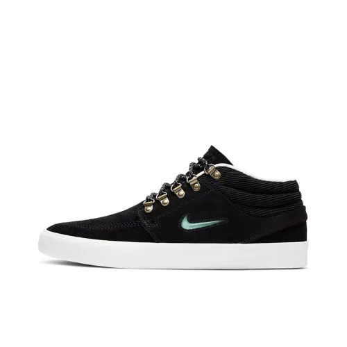 nike SB Stefan Janoski MID Премиум Противоскользящие Устойчивые к истиранию Низкие Скейтборд Кроссовки Унисекс Черные Синие