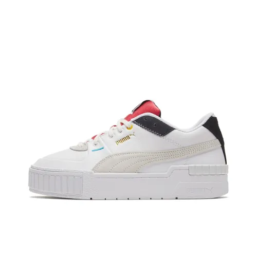 PUMA Cali Low Топ Кроссовки для скейтбординга Женские Белые Черные Красные