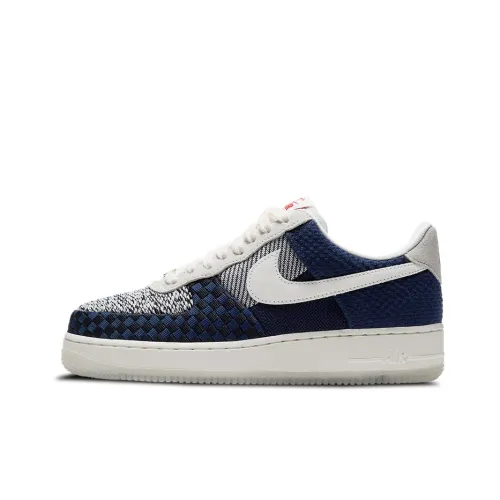 Nike Air FORCE 1 'Sashiko' Low Топ Скейтборд Кроссовки Женские Синие Белые