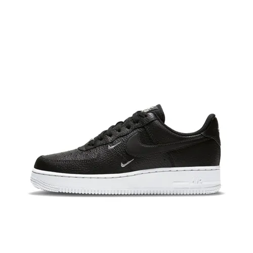 Nike Air FORCE 1 '07 Essential Покрытие Slip-Resistant Низкий Топ Скейтбординг Кроссовки Женские Черный Серебряный