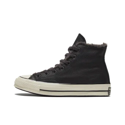 Конверс 1970s Chuck Taylor All Star Slip-Resistant Abrasion-Resistant High Top Skateboard Shoes Women's Pure Black