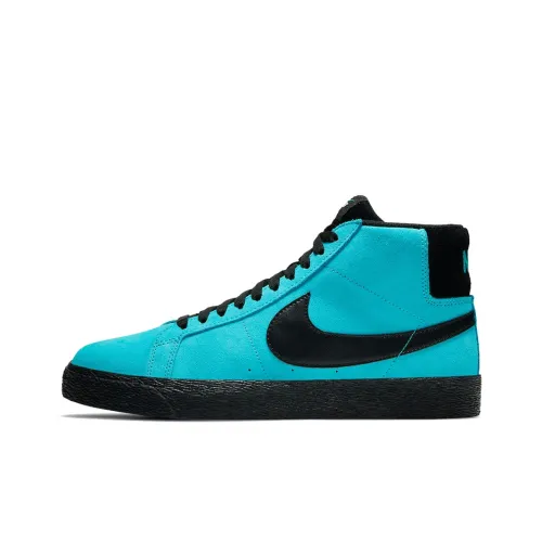 Nike SB Zoom Blazer SB ZOOM 'Baltic Синий' Покрытие Slip-Resistant MID Топ Скейтборд Кроссовки Унисекс Черный Синий