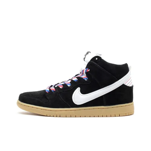 Nike Dunk SB Barbershop Slip-resistant High Top Скейтбординг Кроссовки Мужские Черно-белые