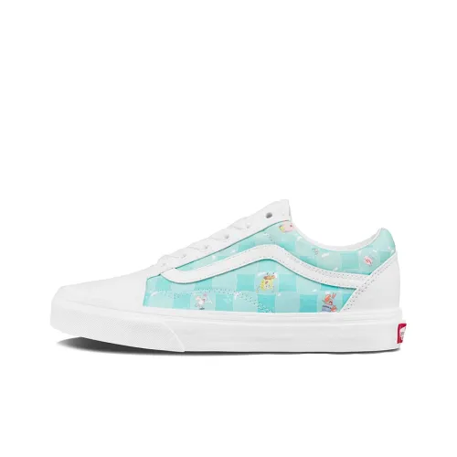 SPONGEBOB SQUAREPANTS x Vans Old Skool Collection Низкие кеды для скейтбординга Унисекс Белые с синим принтом