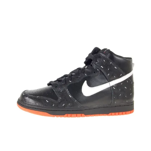 nike Dunk Премиум Slip-Resistant Shock Absorbers High Top Скейтбординг Кроссовки GS Черный Оранжевый Белый Многоцветный