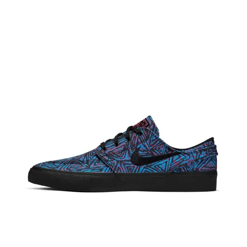 nike SB Stefan Janoski Холст RM Премиум Противоскользящий Низкий Топ Скейтборд Кроссовки Мужские Синий Черный