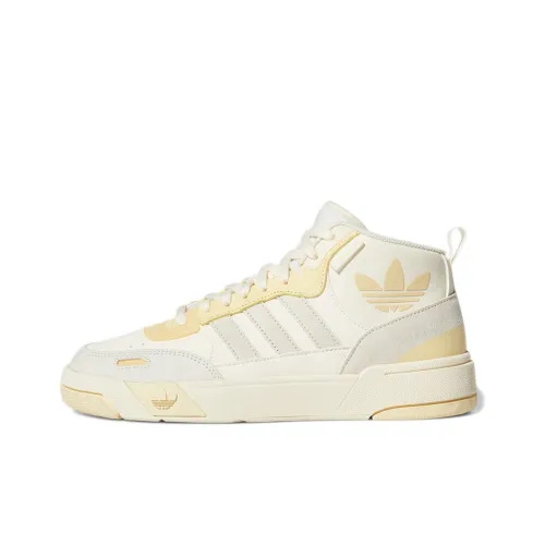 Adidas Originals Post Up Slip Resistant Abrasion Resistant Легкий MID Скейтбординг Кроссовки Женские Белый Желтый