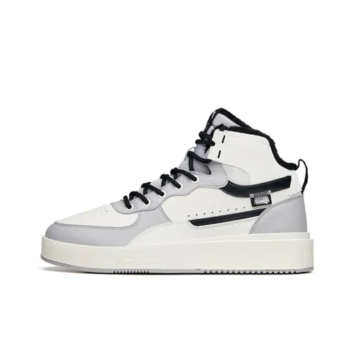 ANTA Устойчивые к истиранию Высокие Кроссовки для скейтбординга Мужские Белые Серые