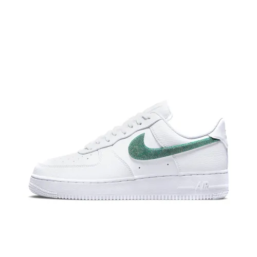 Nike Air FORCE 1 'Глиттер' Slip-resistant Abrasion-resistant Low Top Скейтбординг Кроссовки Женские Белый Зеленый