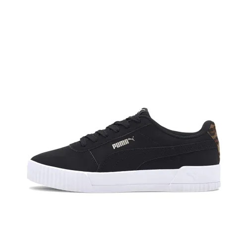 PUMA Carina Leo Low Топ Скейтборд Кроссовки Женские Черно-белые