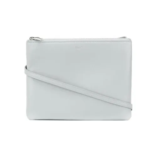 CELINE Trio Овечья кожа Сумка через плечо Сумка на плечо Большая Женская Серый Синий