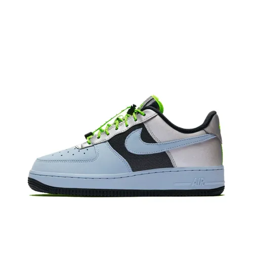 Nike Air FORCE 1 Детский Синий Volt Черный Серебряный Non Slip Легкий Низкий Топ Скейтборд Кроссовки Женские Haze Синий